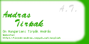 andras tirpak business card