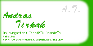 andras tirpak business card